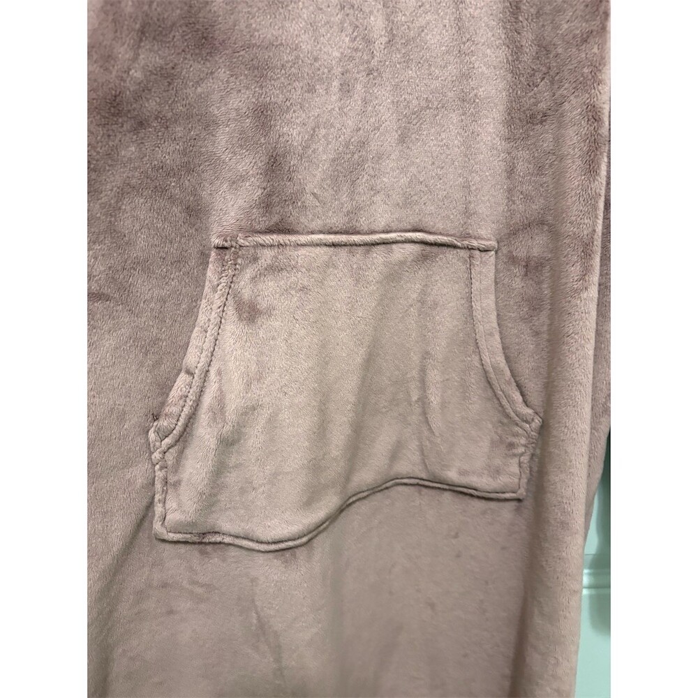 32 Degrees HEAT Sleep Lounger Dress Womens L/XL Mauve Hooded Plush Pocket - Picture 2 of 6
